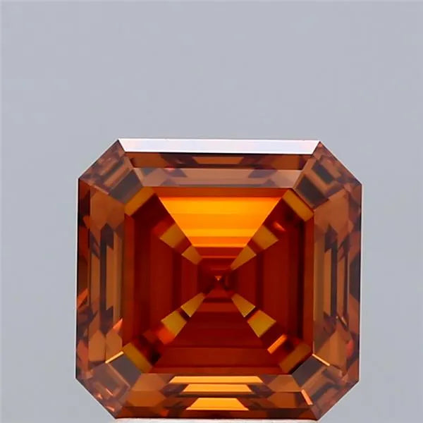 2.58ct Square emerald Lab Grown Diamond (Colour Fancy Orange, Clarity VVS2, IGI Certified)