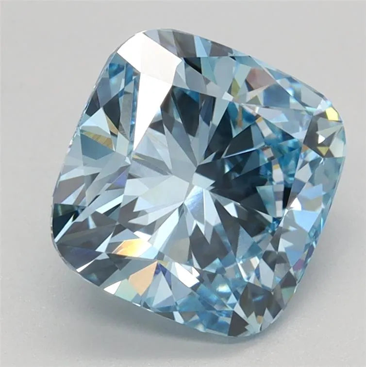 2.59ct Cushion brilliant Lab Grown Diamond (Colour Fancy Intense Blue, Clarity VVS2, IGI Certified)