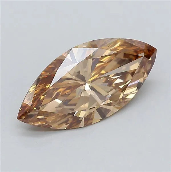 2.59ct Marquise Lab Grown Diamond (Colour Fancy Light Brown, Clarity VVS2, IGI Certified)