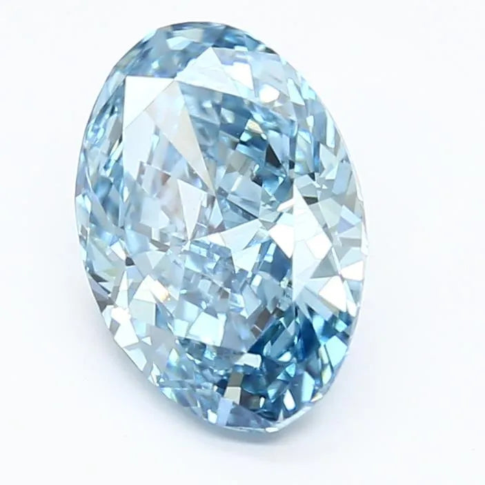 2.59ct Oval Lab Grown Diamond (Colour Fancy Vivid Blue, Clarity VS1, IGI Certified)