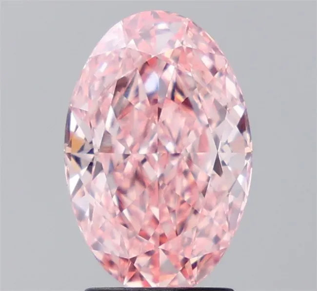 2.59ct Oval Lab Grown Diamond (Colour Fancy Vivid Pink, Clarity VVS2, IGI Certified)
