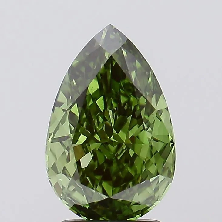 2.59ct Pear Lab Grown Diamond (Colour Fancy Vivid Green, Clarity VS2, IGI Certified)