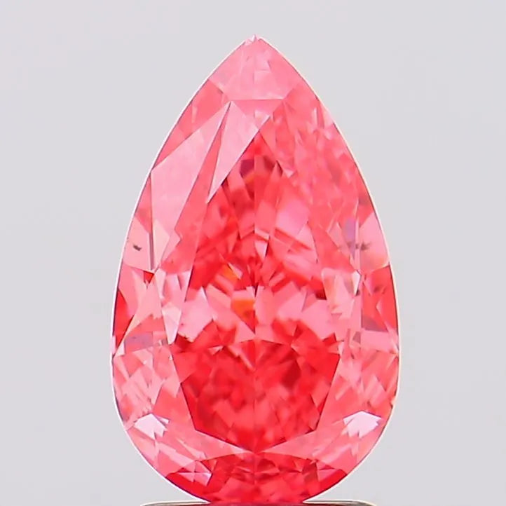 2.59ct Pear Lab Grown Diamond (Colour Fancy Vivid Pink, Clarity VS2, IGI Certified)