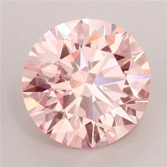 2.59ct Round Lab Grown Diamond (Colour Fancy Vivid Pink, Clarity VVS2, Cut ID, IGI Certified)