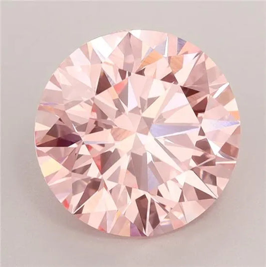 2.59ct Round Lab Grown Diamond (Colour Fancy Vivid Pink, Clarity VVS2, Cut ID, IGI Certified)