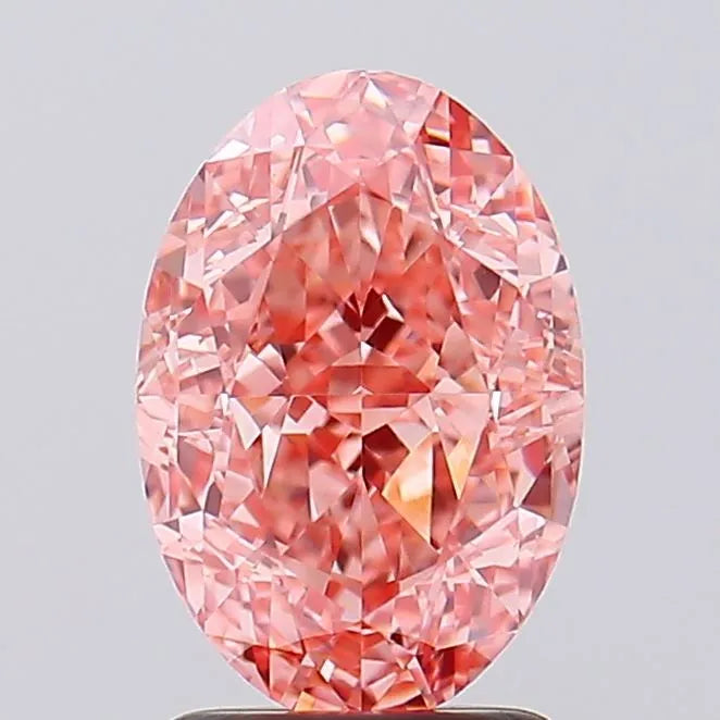 2.60ct Oval Lab Grown Diamond (Colour Fancy Vivid Pink, Clarity VVS2, IGI Certified)