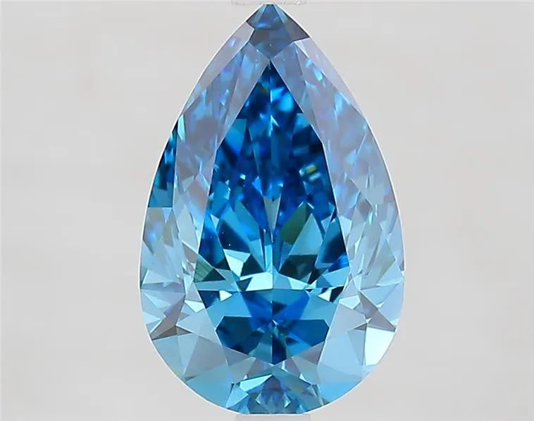 2.60ct Pear Lab Grown Diamond (Colour Fancy Vivid Blue, Clarity VVS2, IGI Certified)