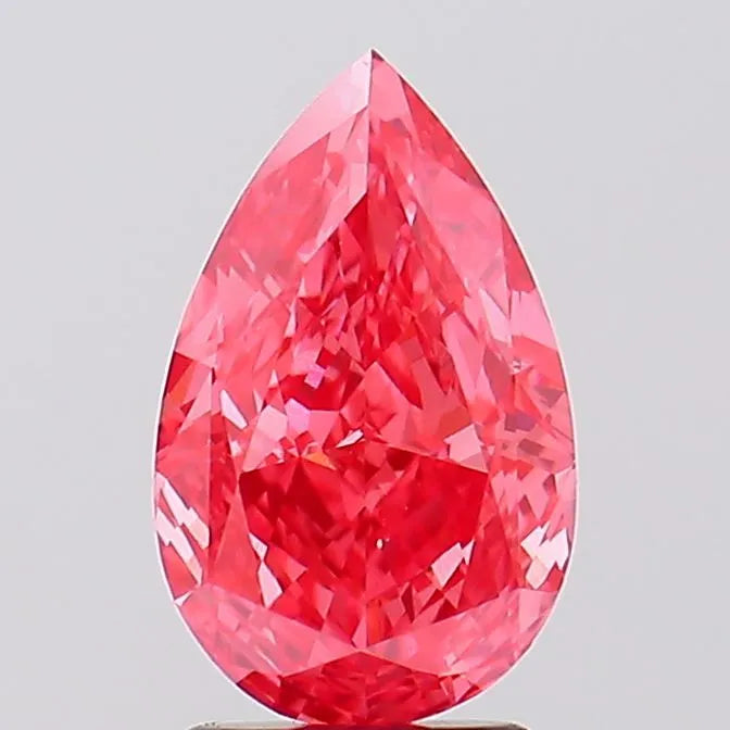 2.60ct Pear Lab Grown Diamond (Colour Fancy Vivid Pink, Clarity VVS2, IGI Certified)