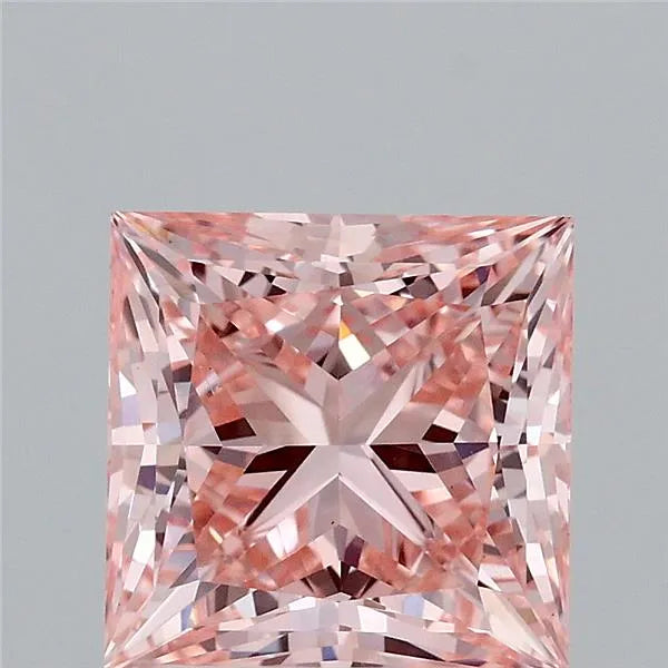 2.60ct Princess Lab Grown Diamond (Colour Fancy Vivid Pink, Clarity VS1, IGI Certified)