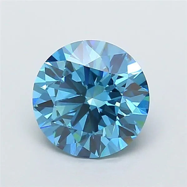 2.60ct Round Lab Grown Diamond (Colour Fancy Vivid Blue, Clarity VVS2, Cut ID, IGI Certified)