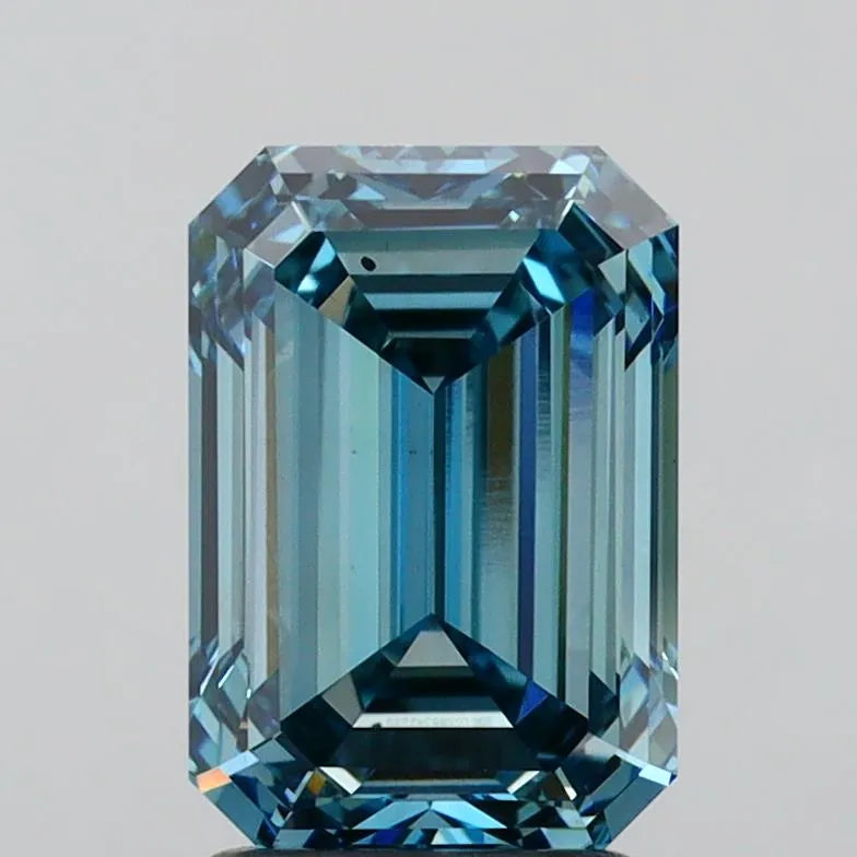 2.61ct Emerald Lab Grown Diamond (Colour Fancy Vivid Blue, Clarity VS2, IGI Certified)