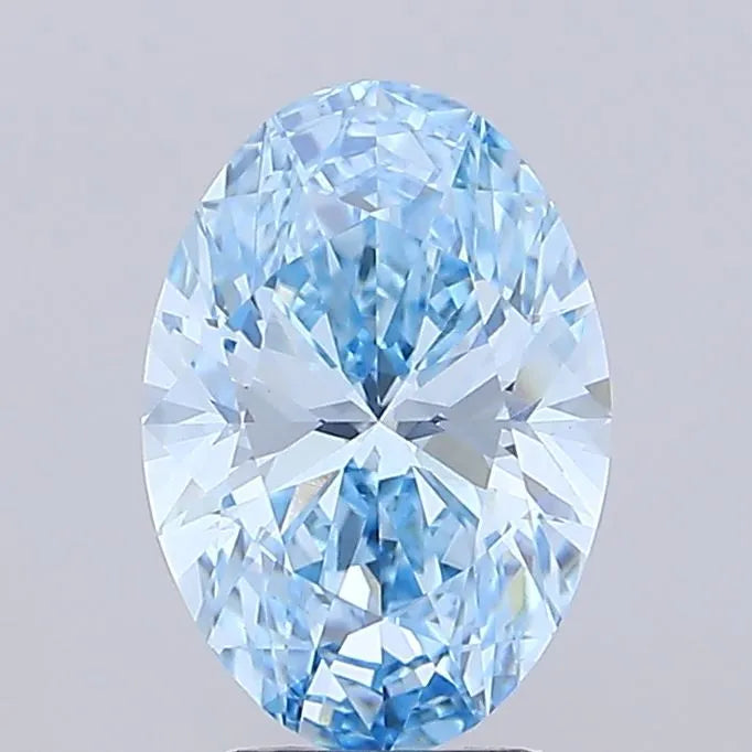 2.61ct Oval Lab Grown Diamond (Colour Fancy Vivid Blue, Clarity VVS2, IGI Certified)