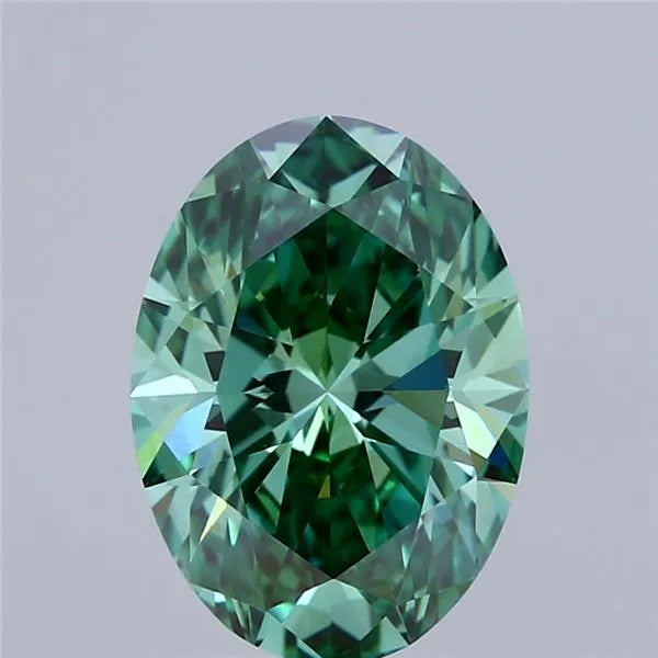 2.61ct Oval Lab Grown Diamond (Colour Fancy Vivid Green, Clarity VVS2, IGI Certified)