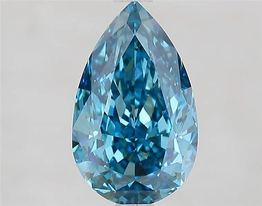 2.61ct Pear Lab Grown Diamond (Colour Fancy Vivid Blue, Clarity VVS2, IGI Certified)
