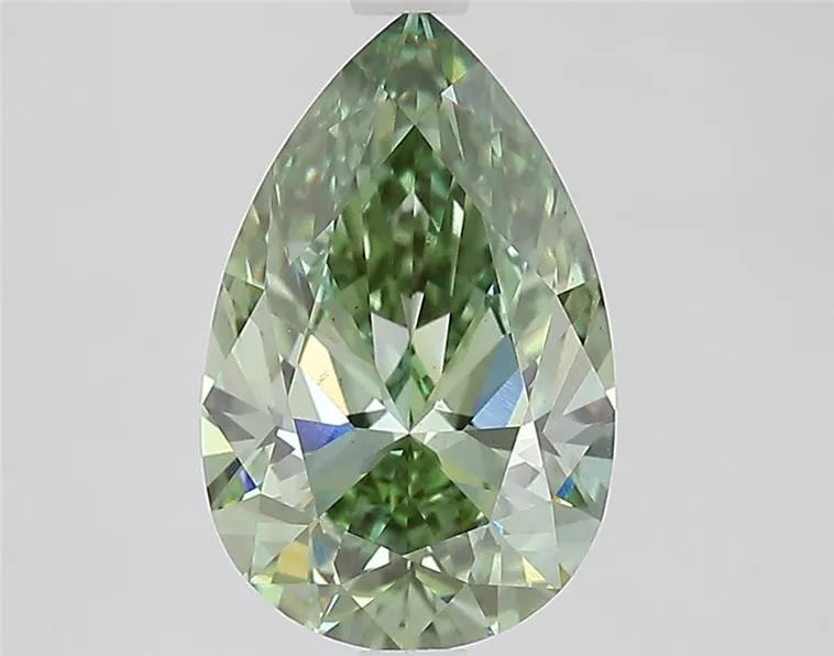 2.61ct Pear Lab Grown Diamond (Colour Fancy Vivid Green, Clarity VS1, IGI Certified)