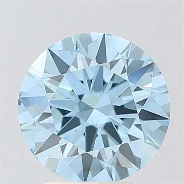 2.61ct Round Lab Grown Diamond (Colour Fancy Vivid Blue, Clarity VS2, Cut ID, IGI Certified)