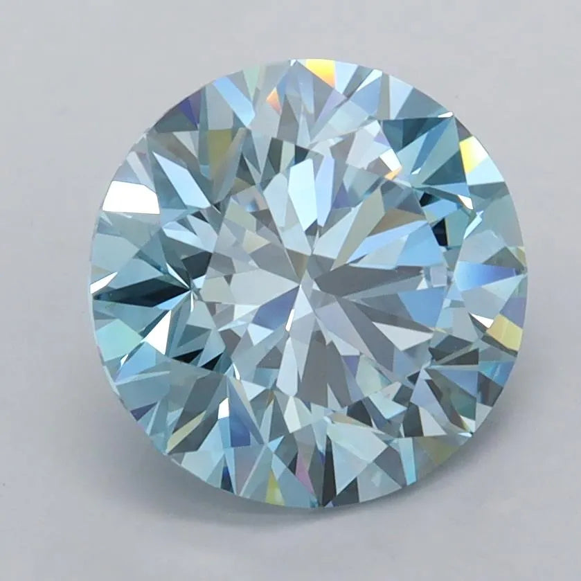 2.61ct Round Lab Grown Diamond (Colour Fancy Vivid Blue, Clarity VVS1, Cut ID, IGI Certified)