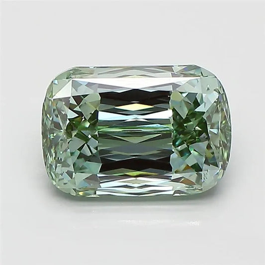 2.63ct Cushion modified Lab Grown Diamond (Colour Fancy Vivid Green, Clarity VS2, IGI Certified)