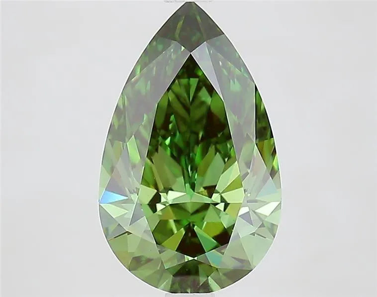 2.63ct Pear Lab Grown Diamond (Colour Fancy Vivid Green, Clarity VVS2, IGI Certified)