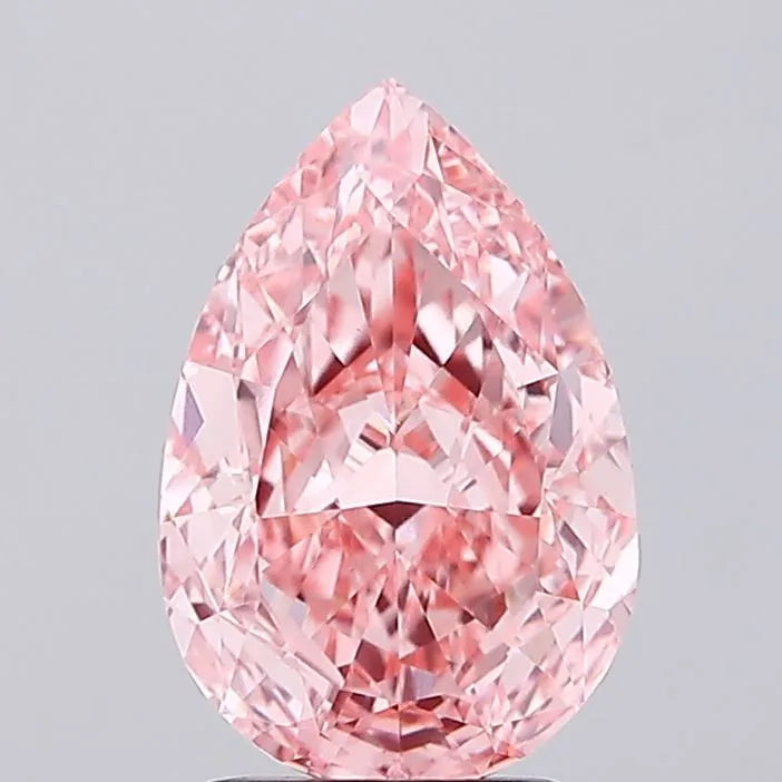 2.63ct Pear Lab Grown Diamond (Colour Fancy Vivid Pink, Clarity VVS2, IGI Certified)
