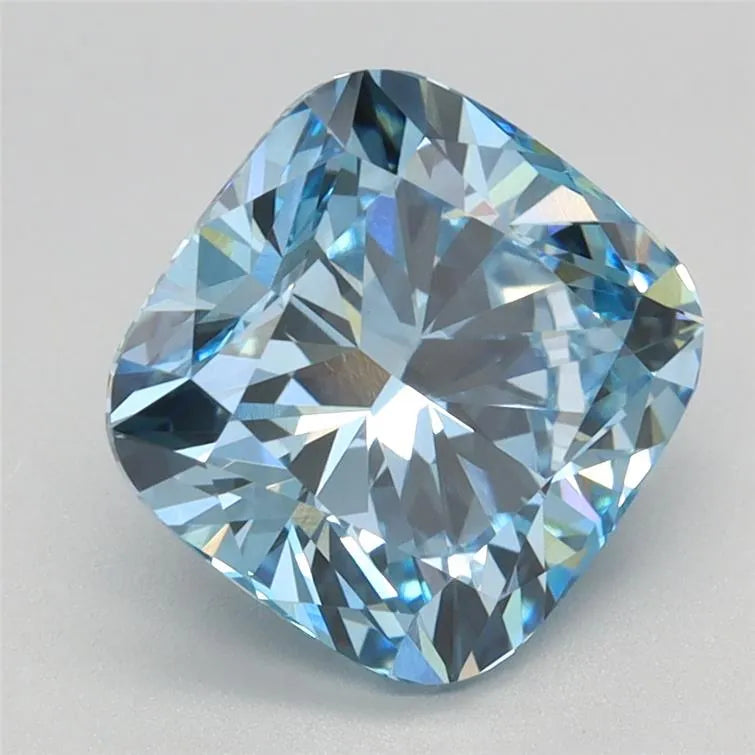 2.64ct Cushion brilliant Lab Grown Diamond (Colour Fancy Vivid Blue, Clarity VS1, IGI Certified)