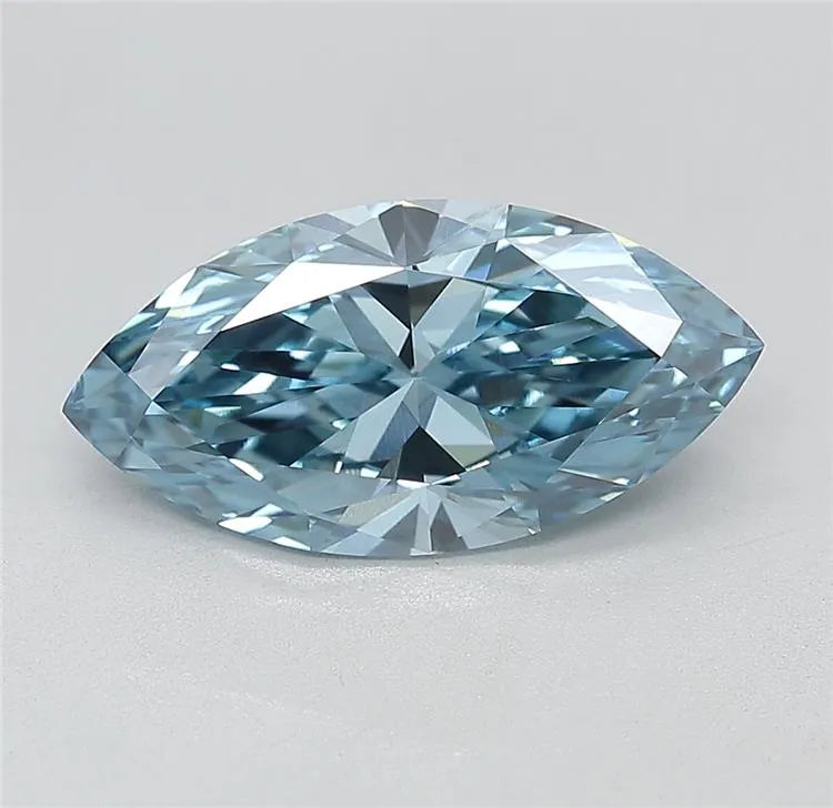 2.64ct Marquise Lab Grown Diamond (Colour Fancy Vivid Blue, Clarity VVS2, IGI Certified)