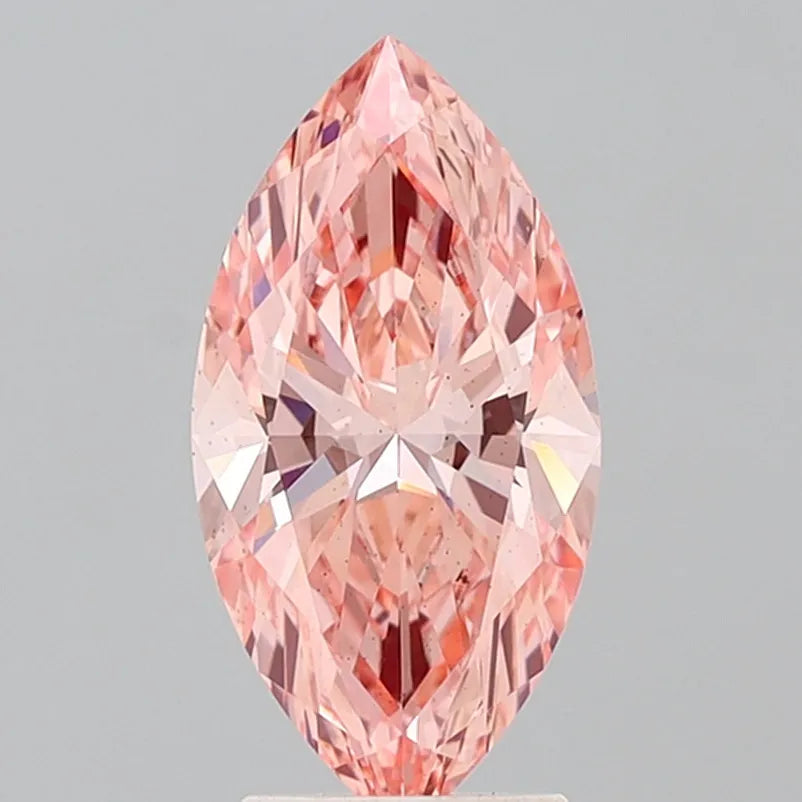 2.64ct Marquise Lab Grown Diamond (Colour Fancy Vivid Orange Pink, Clarity VS2, IGI Certified)