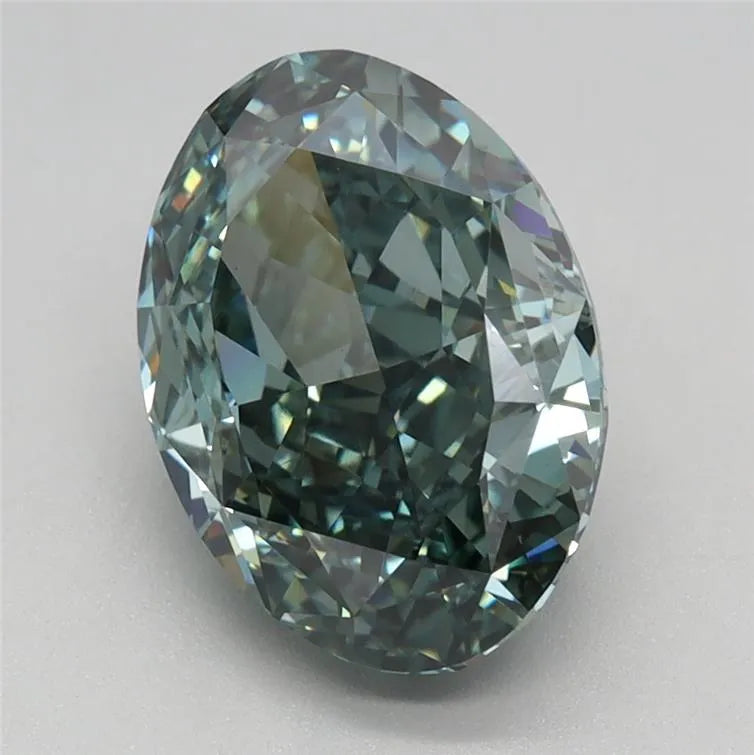 2.64ct Oval Lab Grown Diamond (Colour Fancy Vivid Green, Clarity VVS2, IGI Certified)