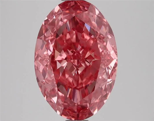 2.64ct Oval Lab Grown Diamond (Colour Fancy Vivid Pink, Clarity VS1, IGI Certified)