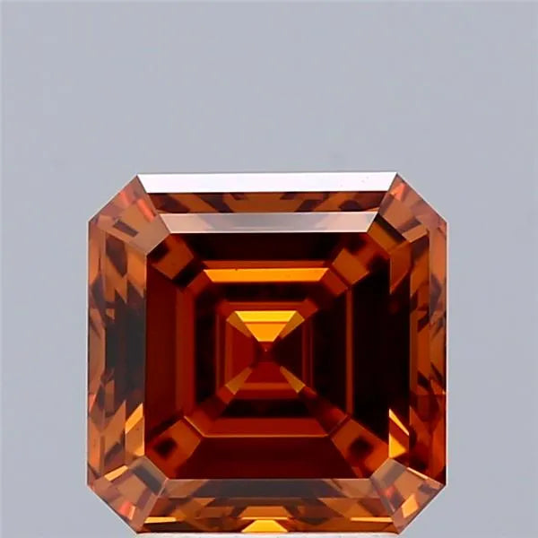 2.64ct Square emerald Lab Grown Diamond (Colour Fancy Orange, Clarity VS1, IGI Certified)