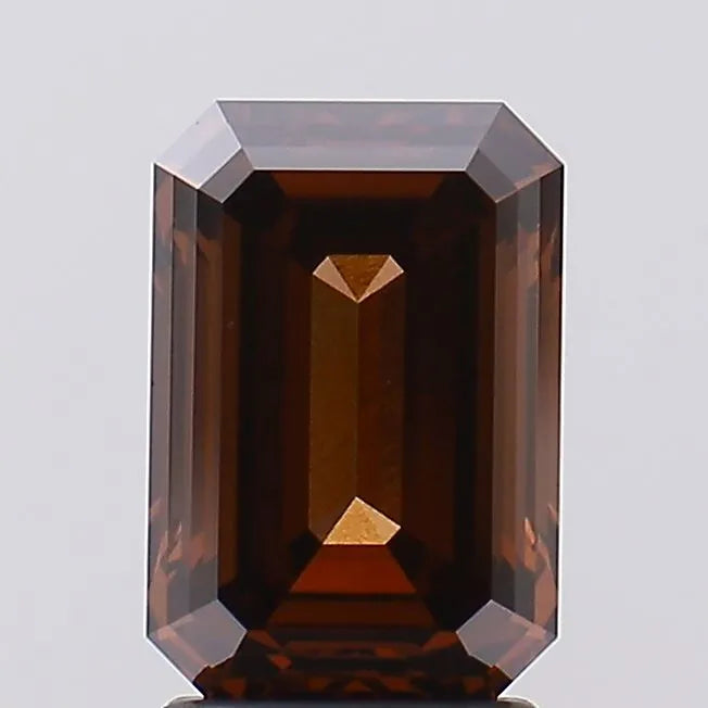 2.65ct Emerald Lab Grown Diamond (Colour Fancy Deep Brown, Clarity VS1, IGI Certified)