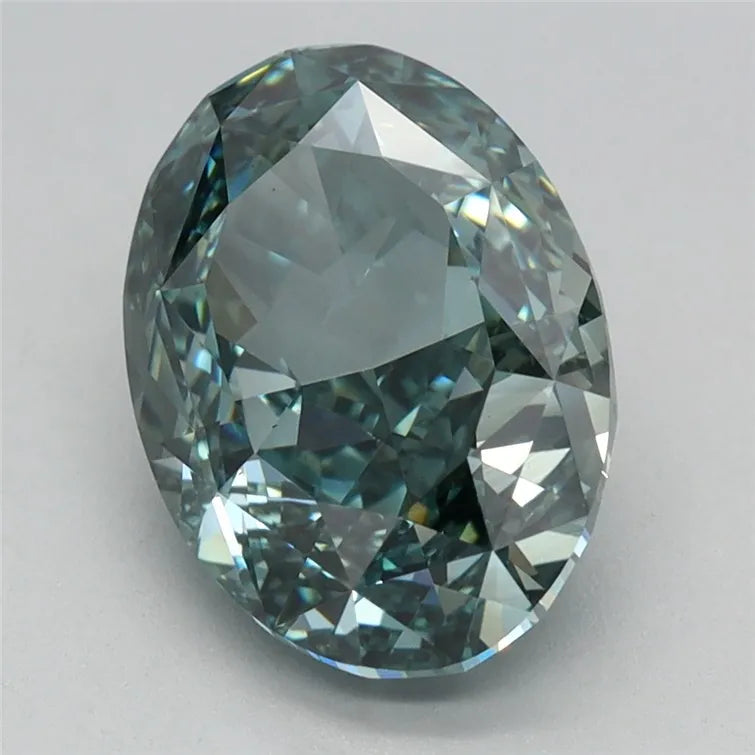 2.65ct Oval Lab Grown Diamond (Colour Fancy Vivid Green, Clarity VS1, IGI Certified)