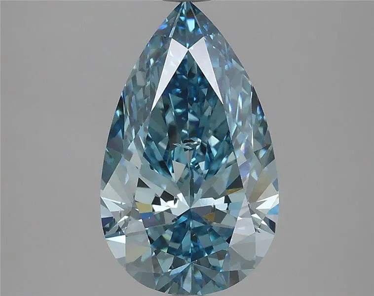 2.65ct Pear Lab Grown Diamond (Colour Fancy Vivid Blue, Clarity SI2, IGI Certified)