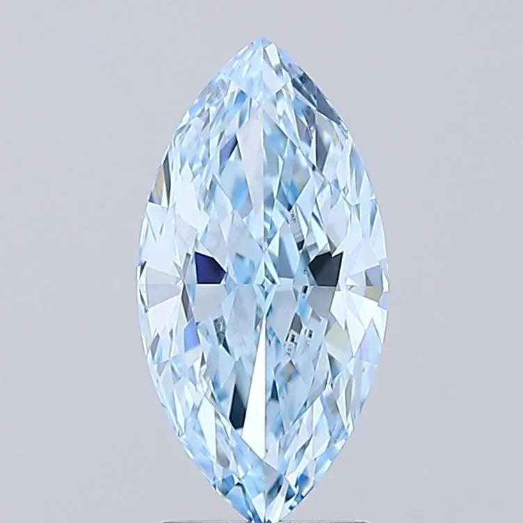 2.67ct Marquise Lab Grown Diamond (Colour Fancy Vivid Blue, Clarity VVS2, IGI Certified)