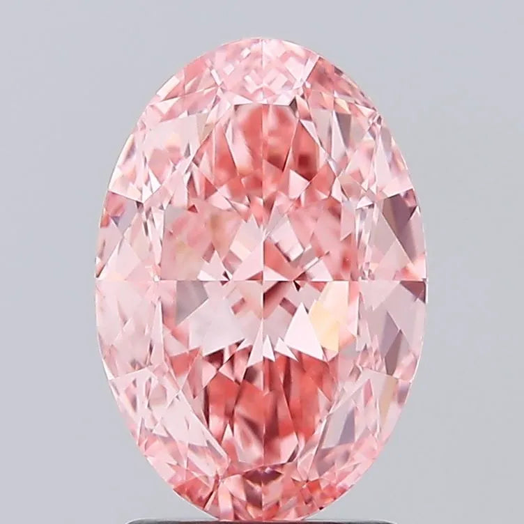 2.67ct Oval Lab Grown Diamond (Colour Fancy Vivid Pink, Clarity VVS2, IGI Certified)