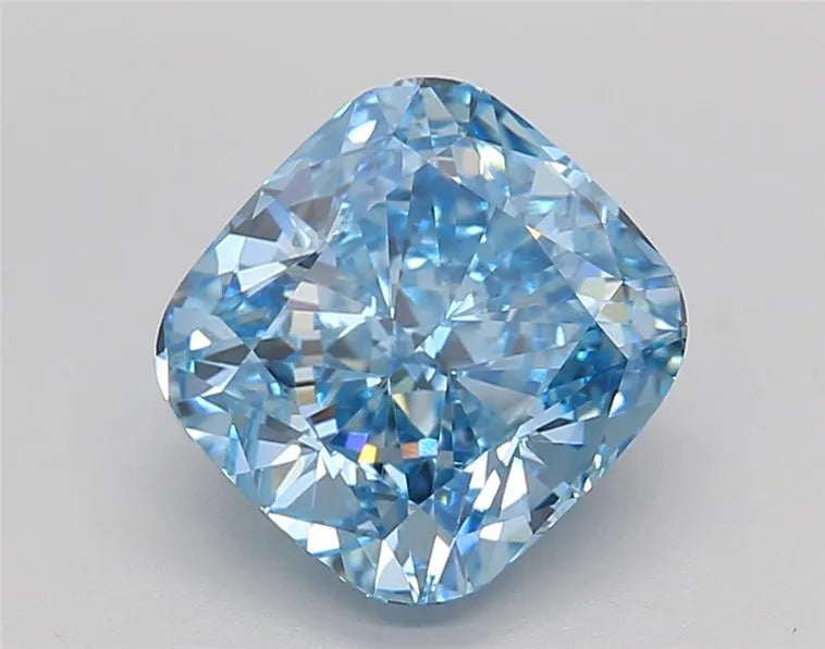 2.68ct Cushion brilliant Lab Grown Diamond (Colour Fancy Blue, Clarity VS1, Cut EX, IGI Certified)