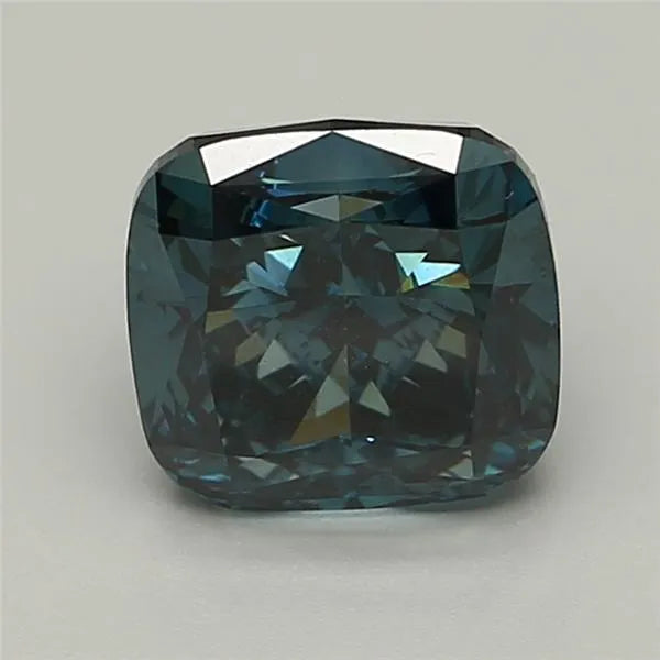 2.68ct Cushion modified Lab Grown Diamond (Colour Fancy Deep Green Blue, Clarity VVS2, Cut GD, IGI Certified)
