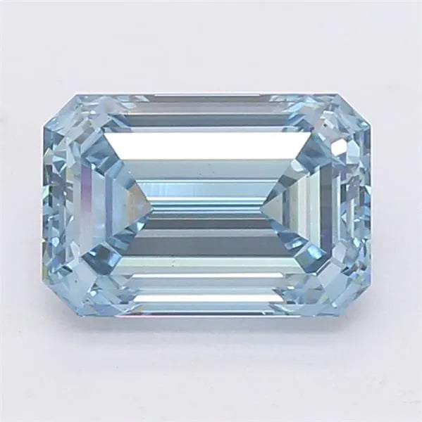 2.68ct Emerald Lab Grown Diamond (Colour Fancy Vivid Blue, Clarity VS1, IGI Certified)