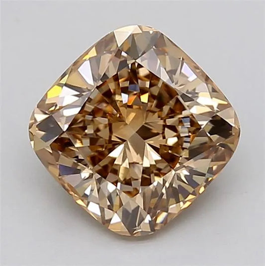 2.69ct Cushion modified Lab Grown Diamond (Colour Fancy Light Brown, Clarity VVS2, IGI Certified)