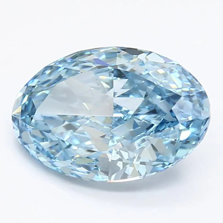 2.69ct Oval Lab Grown Diamond (Colour Fancy Vivid Blue, Clarity VS1, IGI Certified)