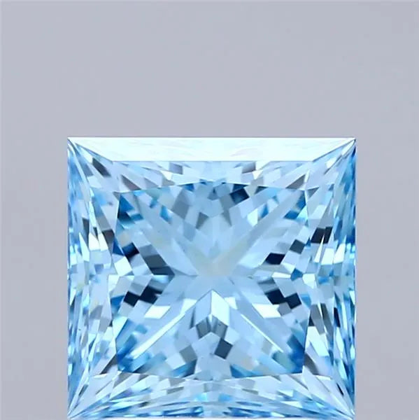 2.69ct Princess Lab Grown Diamond (Colour Fancy Vivid Blue, Clarity VS1, IGI Certified)
