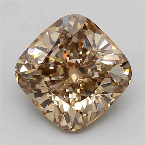 2.70ct Cushion modified Lab Grown Diamond (Colour Fancy Light Brown, Clarity VS1, IGI Certified)