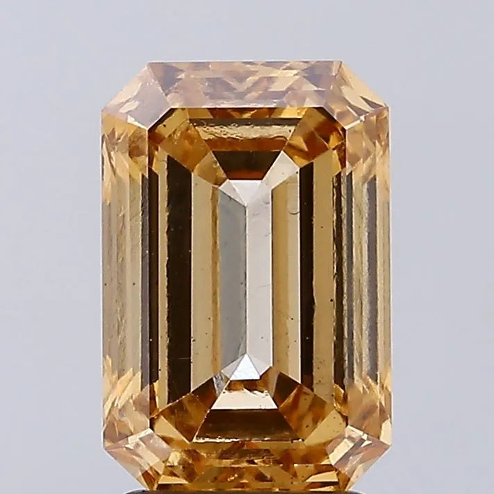 2.70ct Emerald Lab Grown Diamond (Colour Fancy Yellowish Brown, Clarity VS1, IGI Certified)