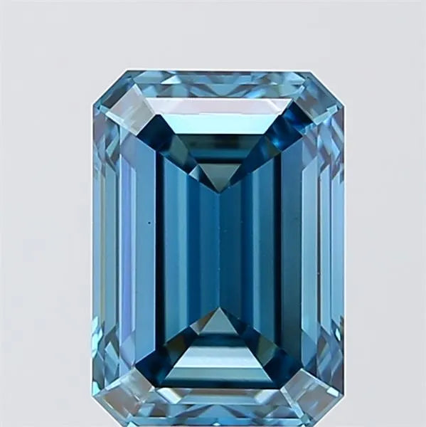 2.71ct Emerald Lab Grown Diamond (Colour Fancy Vivid Blue, Clarity VVS2, IGI Certified)