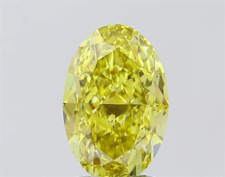 2.71ct Oval Lab Grown Diamond (Colour Fancy Intense Yellow, Clarity VVS2, IGI Certified)