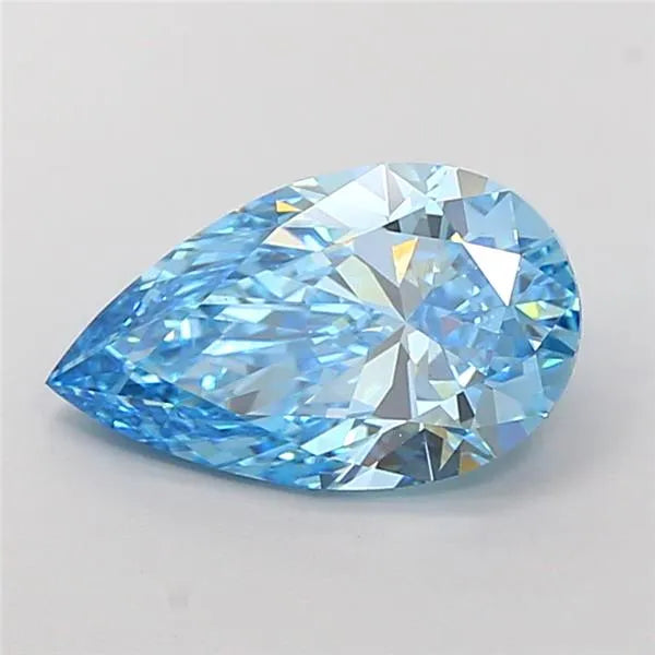 2.71ct Pear Lab Grown Diamond (Colour Fancy Vivid Blue, Clarity VS1, IGI Certified)
