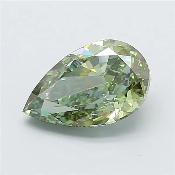 2.71ct Pear Lab Grown Diamond (Colour Fancy Vivid Green, Clarity VS1, IGI Certified)