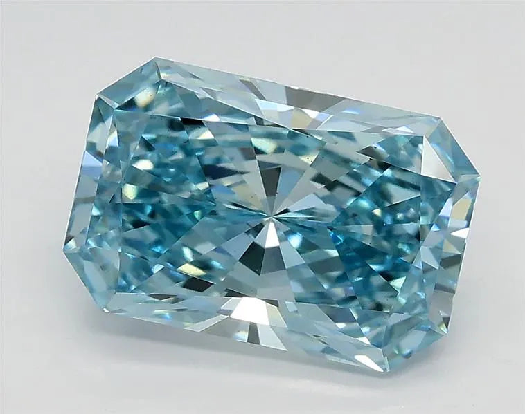 2.71ct Radiant Lab Grown Diamond (Colour Fancy Vivid Greenish Blue, Clarity VS1, IGI Certified)