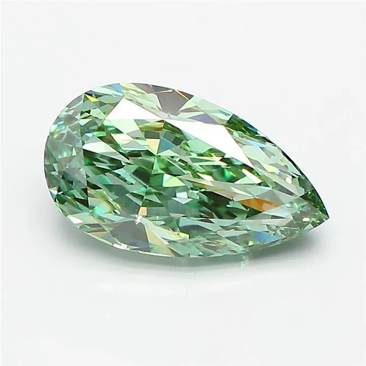2.72ct Pear Lab Grown Diamond (Colour Fancy Vivid Green, Clarity VS1, IGI Certified)