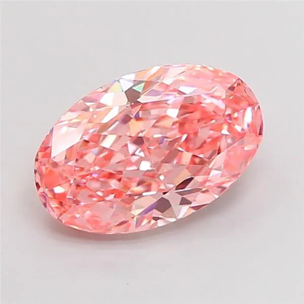 2.73ct Oval Lab Grown Diamond (Colour Fancy Vivid Pink, Clarity VVS2, IGI Certified)